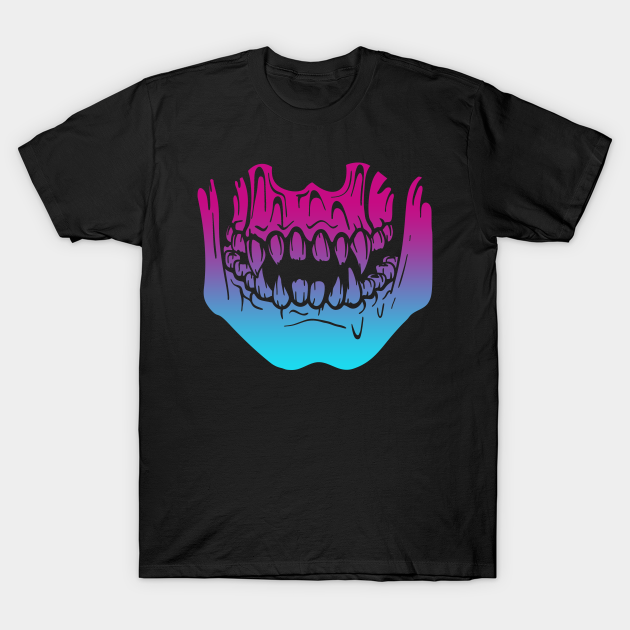 Demon Skeleton Jaw Monster Teeth Vaporwave - Monster Teeth Face Mask